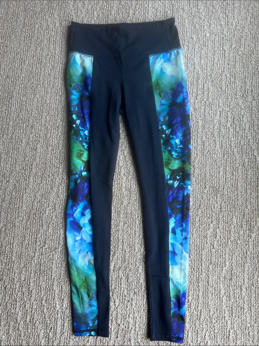 Athleta Navy Floral Leggings